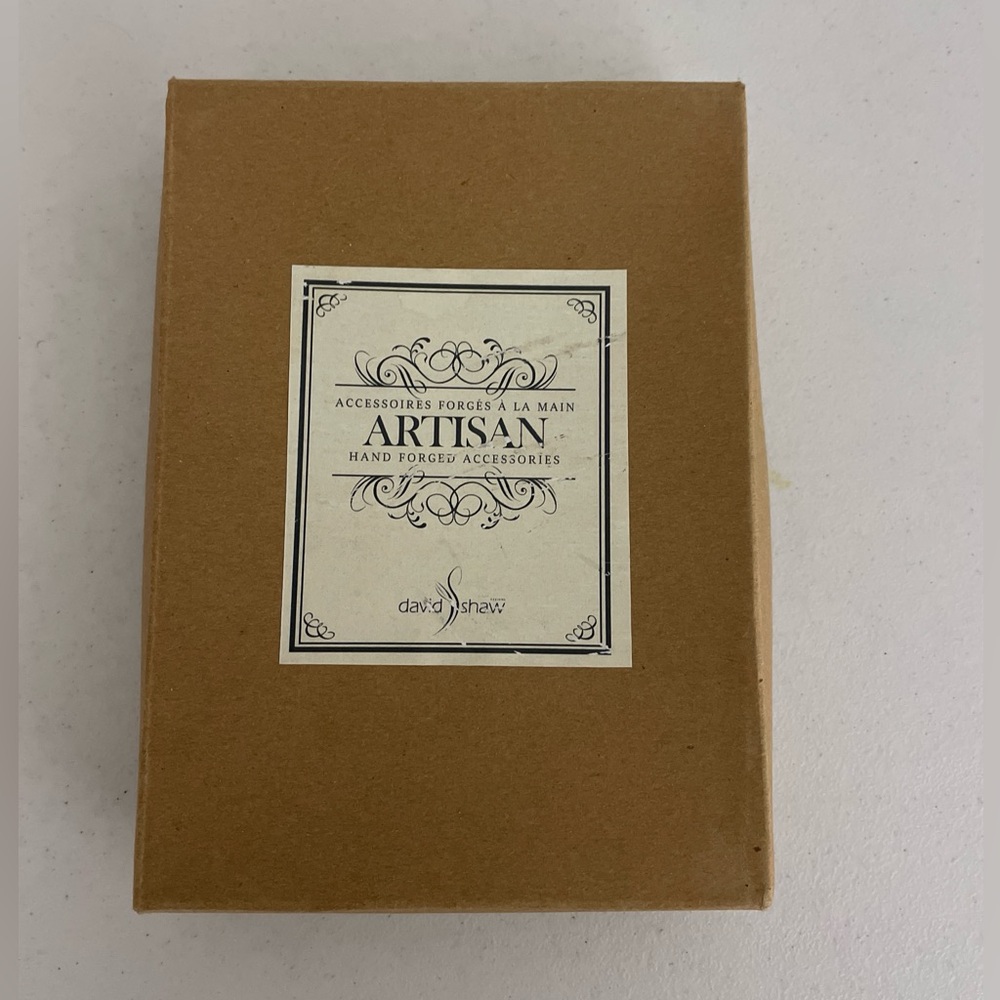 David‎ Shaw Artisan Hand Forged Accessories Onyx Spreaders Cheese Knives New